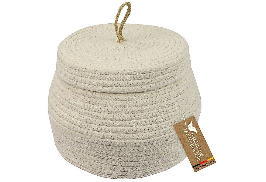 HMF Aufbewahrungskorb Aufbewahrungskorb Badezimmer rund, Korb mit Deckel au günstig online kaufen