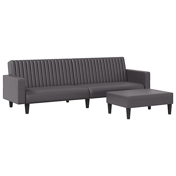 vidaXL Sofa, 2-tlg. Sofagarnitur Grau Kunstleder günstig online kaufen