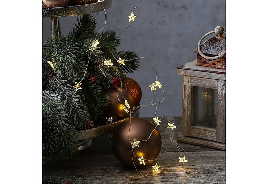 MARELIDA LED-Lichterkette LED Draht Sterne 20 Tautropfen LED 1,95m Batterie günstig online kaufen