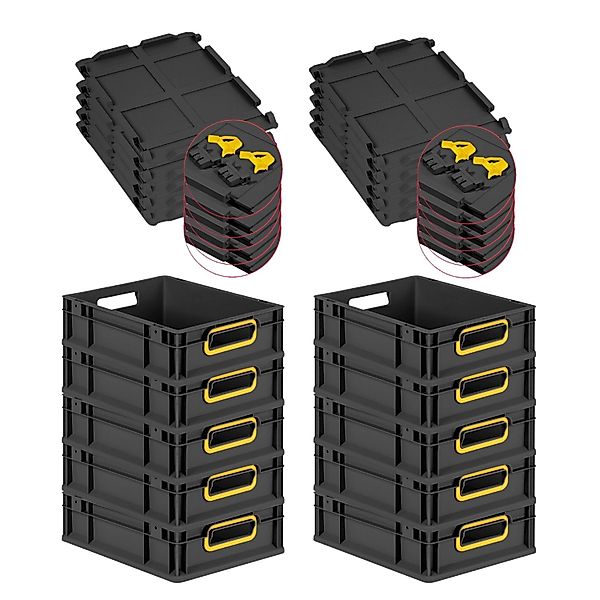 PROREGAL SuperSparSet 10x Eurobox Nextgen Color Mit Scharnierdeckel HxBxT 1 günstig online kaufen