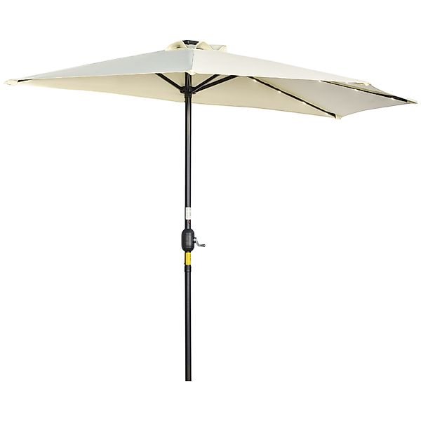 Outsunny Sonnenschirm mit LED, Halbrunder, Terrassenschirm günstig online kaufen