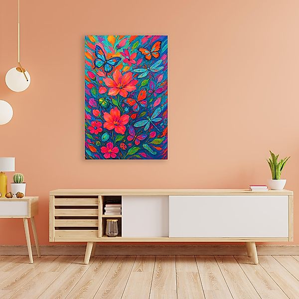 queence Acrylglasbild "Wiese", Blätter-Blätterbilder-Blumen-Blumenbilder-Bl günstig online kaufen