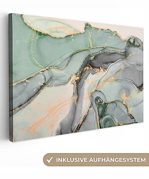 OneMillionCanvasses® Leinwandbild Gold - Marmor - Grün - Luxus - Glitzer - günstig online kaufen
