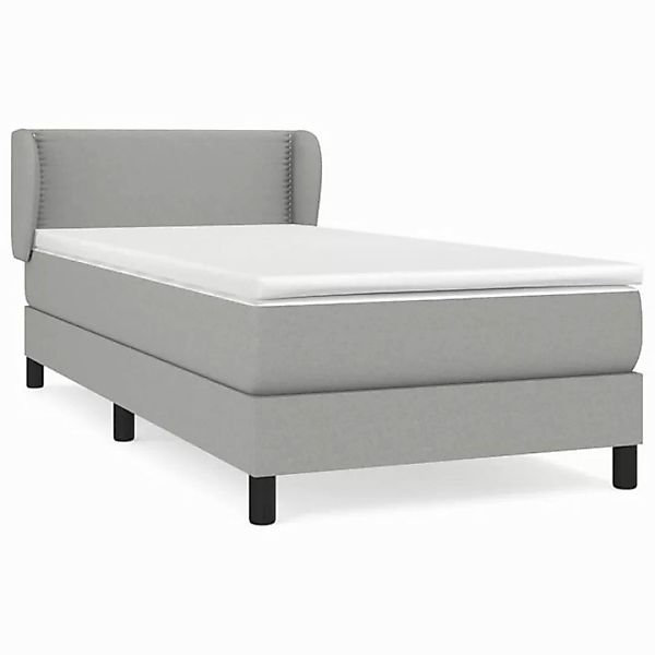 furnicato Bett Boxspringbett mit Matratze Hellgrau 90x190 cm Stoff (1-tlg) günstig online kaufen