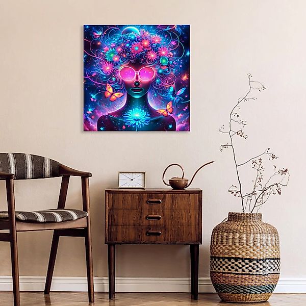 queence Acrylglasbild »Kosmische Blüte« Bilder von Frauen   Fantasy   Frau günstig online kaufen