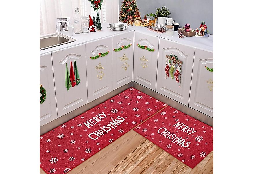 GarveeMore Fußmatte Weihnachts Sets,Weihnachts Küchenmatte Frohe Weihnachte günstig online kaufen