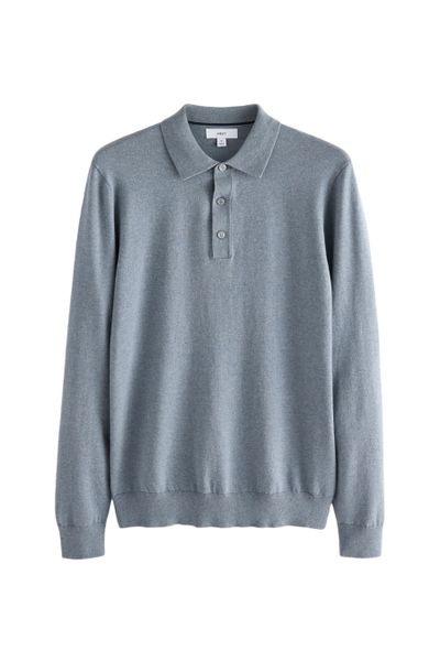 Next Langarm-Poloshirt Langärmeliges Slim Fit Poloshirt günstig online kaufen