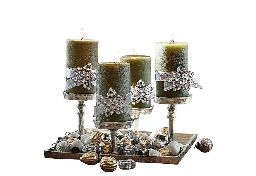 Mirabeau Kerzenständer Kerzentablett Carsic silber günstig online kaufen