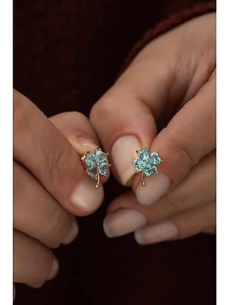 Nisan Ohrring-Set, Silber Ohrstecker mit Aquamarin, günstig online kaufen