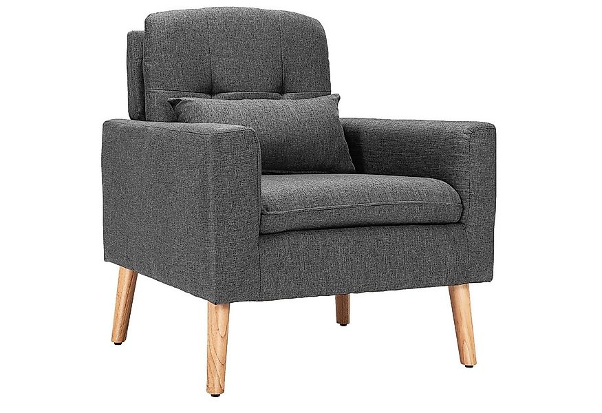 COSTWAY Relaxsessel, mit Armlehnen & Rückenkissen,gepolstert,grau,150kg günstig online kaufen