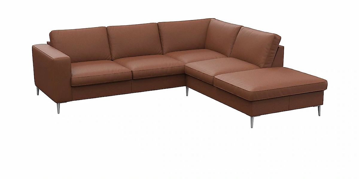 FLEXLUX Ecksofa "Fiore, L-Form" breite Armlehnen, Füße alufarben, B/T 241/2 günstig online kaufen