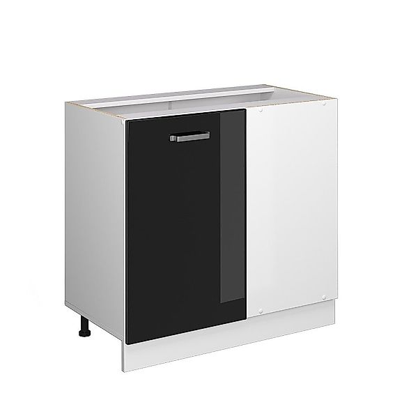 Vicco Eckunterschrank R-Line, Schwarz Hochglanz/Weiß, 86 günstig online kaufen