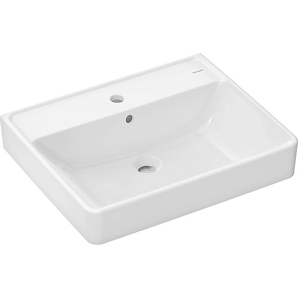 Hansgrohe Handwaschbecken Xanuia Q 60x48 cm mit Hahnloch und Überlauf Weiß günstig online kaufen