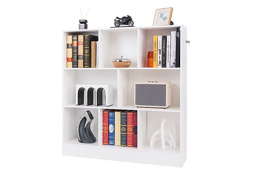 KOMFOTTEU Bücherregal 3 Ebenen Würfelregal Standregal Kinderregal, mit 10 F günstig online kaufen