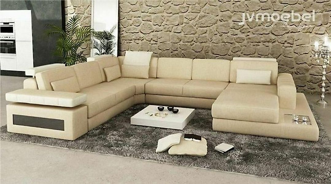 JVmoebel Ecksofa Polster Set Wohnzimmer L-Form Sofa Couch Ecke mit Hocker M günstig online kaufen