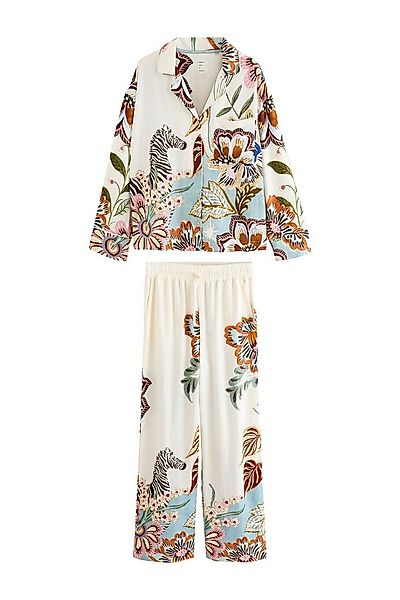 Next Pyjama Durchgeknöpfter Schlafanzug aus Mischgewebe (2 tlg) günstig online kaufen