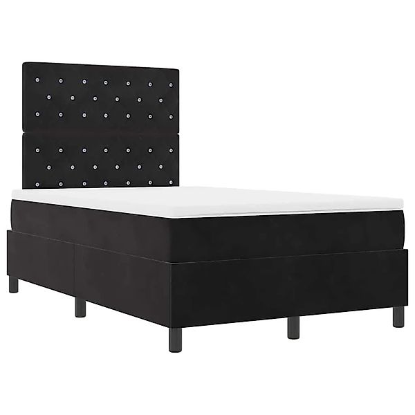 vidaXL LED Boxspringbett mit Matratze Schwarz 120 x 200 cm Stoff 3343240 günstig online kaufen