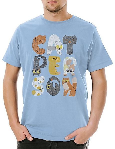 Urban Backwoods Print-Shirt Urban Backwoods Catperson Herren T-Shirt Hellbl günstig online kaufen