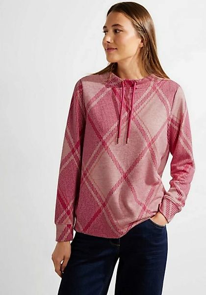 Cecil Langarmshirt Jacquard Langarmshirt mit Karo-Muster günstig online kaufen