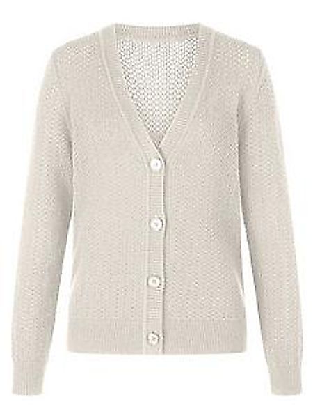Strickjacke aus 100% Kaschmir Peter Hahn weiss günstig online kaufen