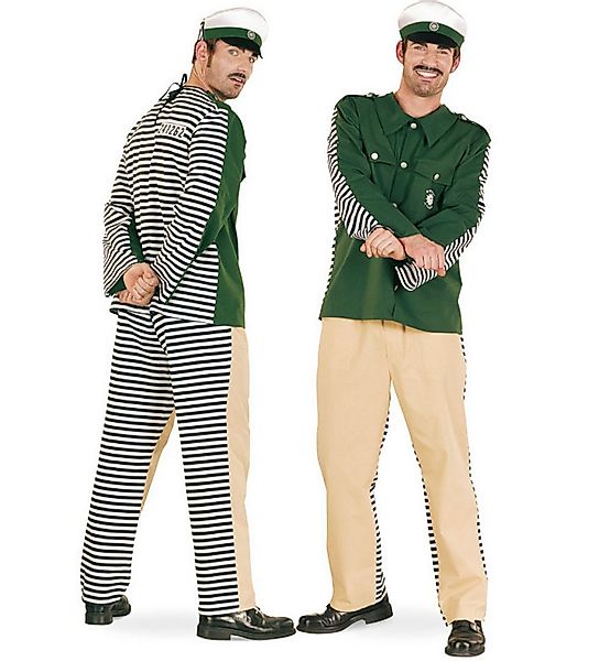 Fries Polizei-Kostüm Herren Polizeisträfling mit Mütze vorne Polizei hinten günstig online kaufen