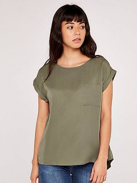 Apricot T-Shirt Split Back Tencel Skirt, (1-tlg) mit Brusttasche günstig online kaufen