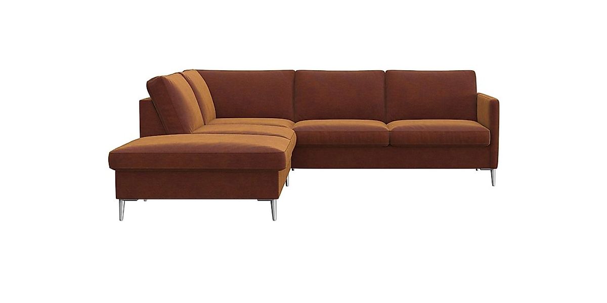 FLEXLUX Ecksofa "Fiore, L-Form" schmale Armlehnen, Füße alufarben, B/T 234/ günstig online kaufen
