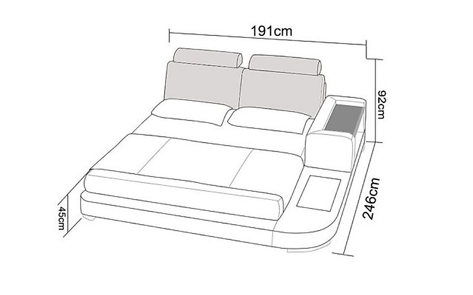 Xlmoebel Bett Luxusbett mit USB-Anschlüssen Doppelbett Ehebett in den Größe günstig online kaufen