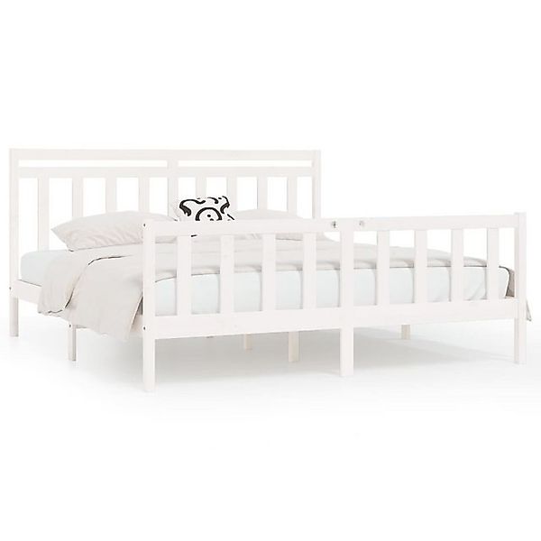 vidaXL Bettgestell Massivholzbett Weiß Kiefer 200x200 cm Bett Bettgestell D günstig online kaufen