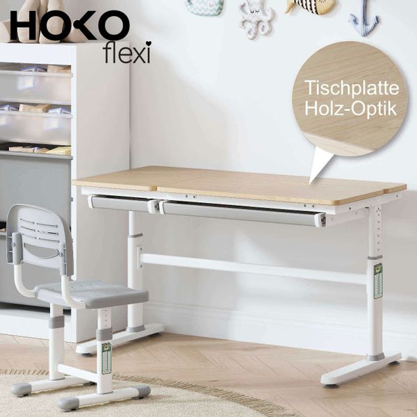 HOKO Kinderschreibtisch höhenverstellbar 54-76 cm, ergonomischer günstig online kaufen