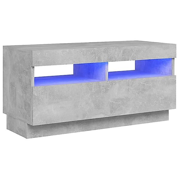 Tv-schrank Mit Led-leuchten Betongrau 80x35x40 Cm günstig online kaufen
