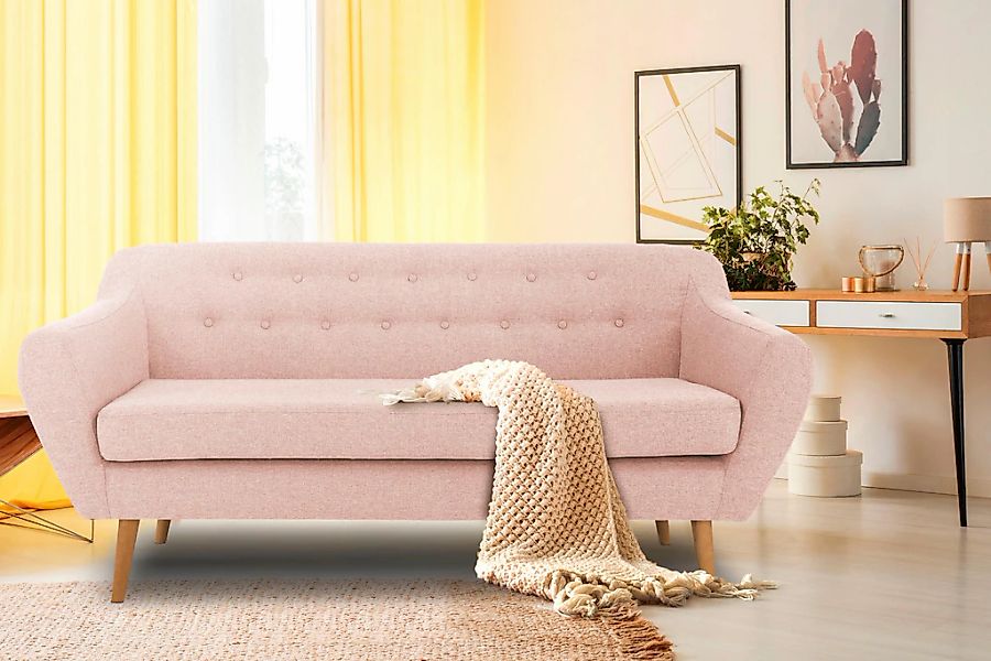 Home affaire 3-Sitzer "Renne" mit Heftung im Rücken im skandinavischem Stil günstig online kaufen