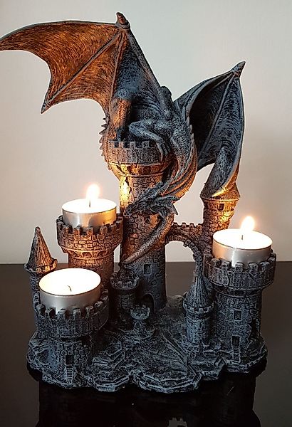 Vogler Dekofigur Drachen Kerzenhalter aus Polyresin günstig online kaufen