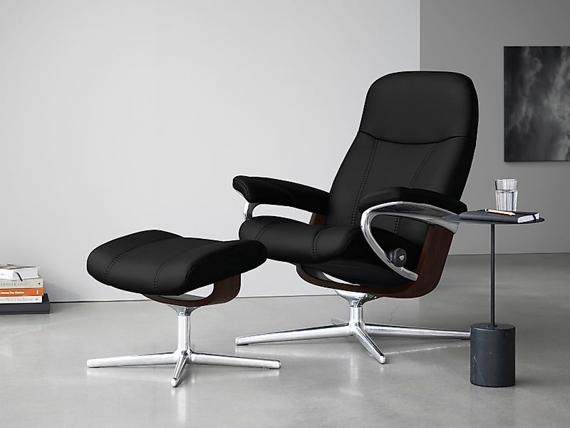 Stressless "Consul" Set, Relaxsessel mit Hocker, mit Hocker, mit Cross Base günstig online kaufen