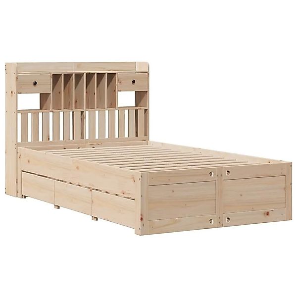 vidaXL Massivholzbett mit Regal ohne Matratze 135x190 cm Kiefernholz 330897 günstig online kaufen