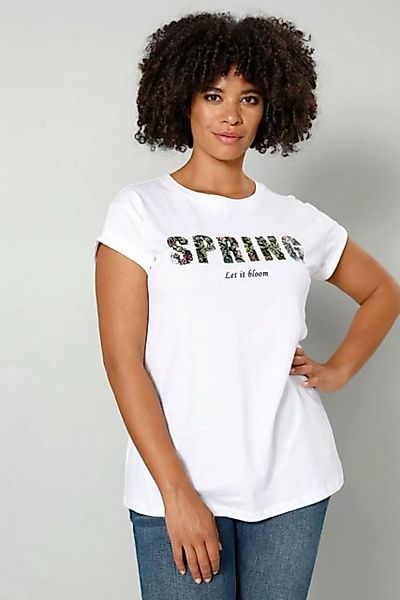 Sara Lindholm Rundhalsshirt T-Shirt Schriftzug Halbarm günstig online kaufen