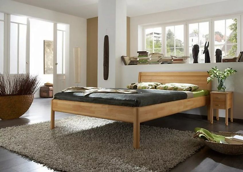 Natur24 Einzelbett Bett Diana I Buche 160x200cm Parkettverleimt mit Kopftei günstig online kaufen
