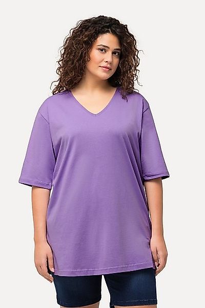 Ulla Popken T-Shirt T-Shirt V-Ausschnitt Relaxed Halbarm günstig online kaufen