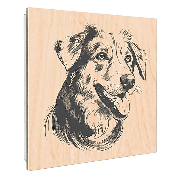 Banjado Großer Schlüsselbox Holz 30x30cm Weiß Scharnier Rechts 50 Haken Sch günstig online kaufen