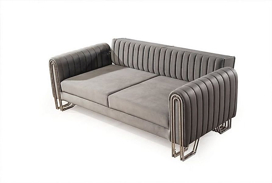 Viva Möbel Sofa CAPRICE, Elegantes Sofa-Set aus Samtstoff mit flexibler Nut günstig online kaufen