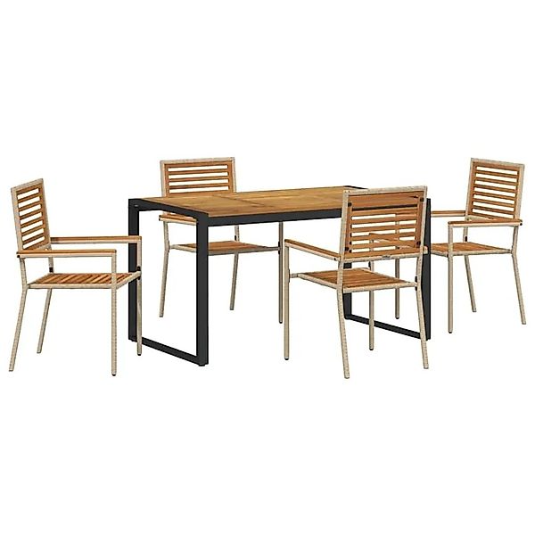 vidaXL Garten Essgruppe 5-Tlg Beige Poly-Rattan 3365474 günstig online kaufen