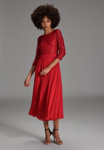 SWING Cocktailkleid Taillierte Passform mit ausgestelltem günstig online kaufen