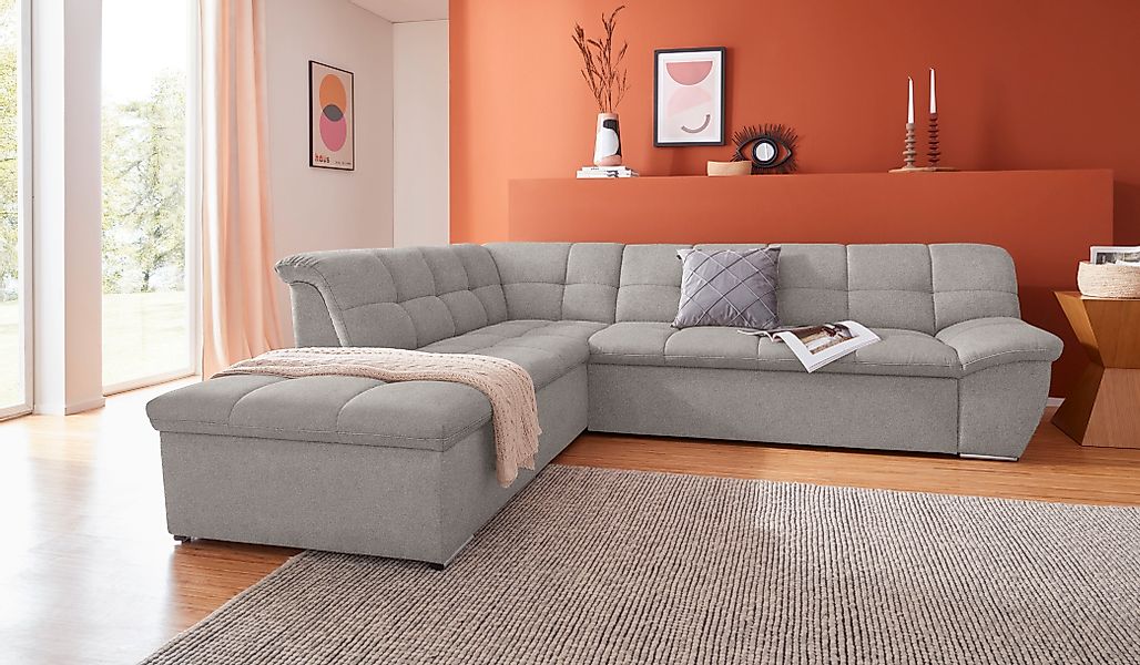 DOMO collection Ecksofa »Lagoa L-Form«, wahlweise mit Bettfunktion, frei im günstig online kaufen