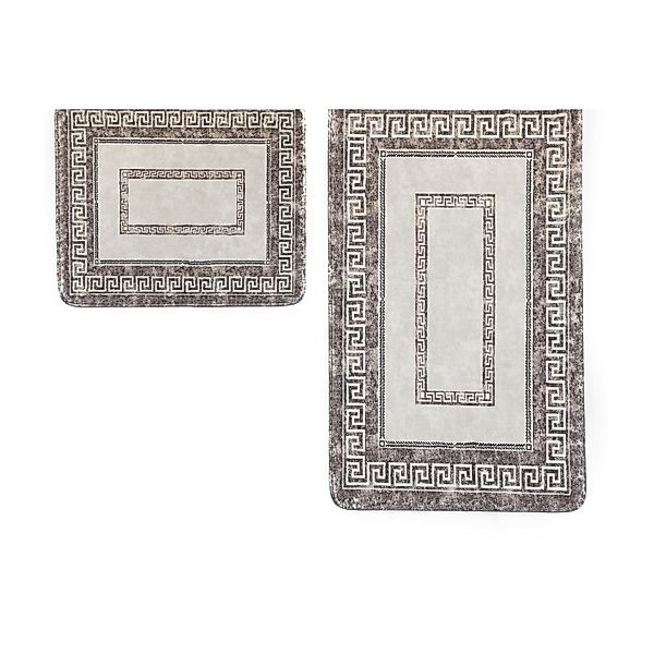 Almina Badematte Exclusive 2 Teiliges Bademattenset mit Muster Rutschfest günstig online kaufen