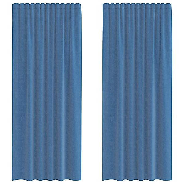 vidaXL Voile Vorhänge mit Stangentaschen 2 Stk Königsblau 4102213 günstig online kaufen