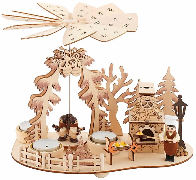 Home affaire Weihnachtspyramide "Bäckerei, Weihnachtsdeko", Teelichtpyramid günstig online kaufen