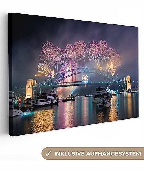 OneMillionCanvasses® Leinwandbild Feuerwerk über der australischen Stadt Sy günstig online kaufen