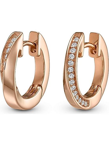 JETTE Paar Creolen JETTE Damen-Creolen 925er Silber 28 Zirkonia (Paar), TWI günstig online kaufen