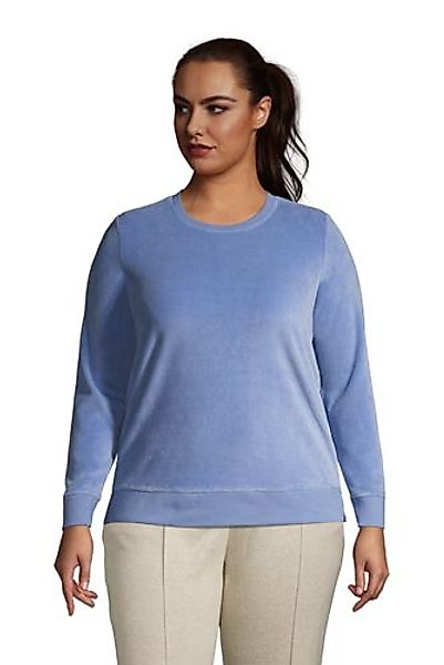 Sweatshirt aus Velours in großen Größen, Damen, Größe: 52-54 Plusgrößen, Bl günstig online kaufen