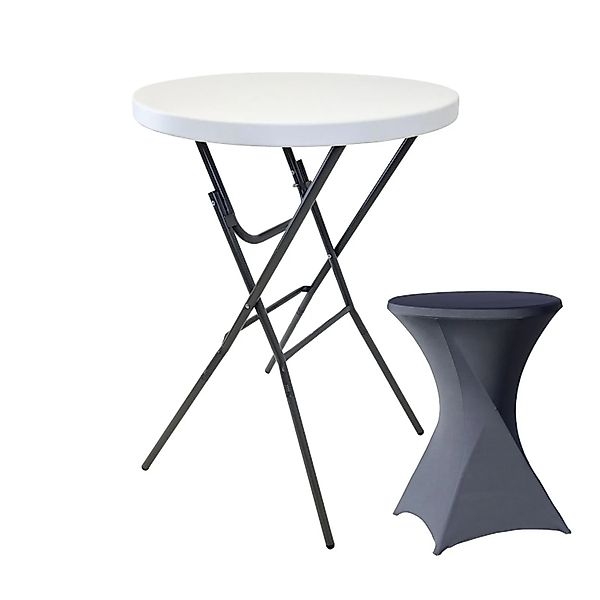 TRUTZHOLM Stehtisch mit Husse Klappbar Durchmesser 80cm Höhe 110cm Pflegele günstig online kaufen